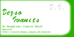 dezso ivanits business card
