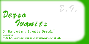 dezso ivanits business card